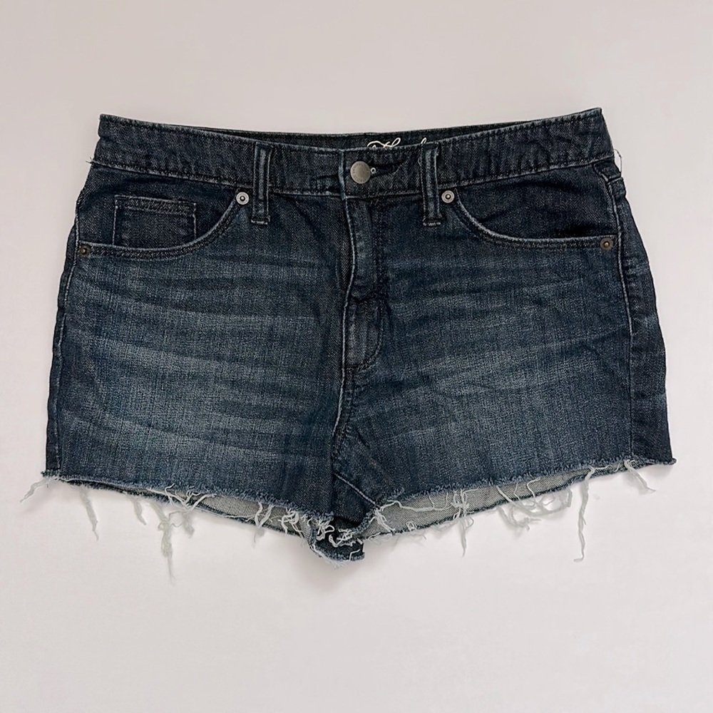 Denim shorts.